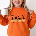 thumbnail image 4 of Qingpeng Kids Halloween Cats on Pumpkins Sweatshirt Crewneck Long Sleeve Top with Ghost Sleeve Graphic, 4 of 8