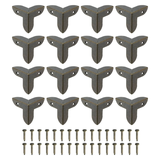 16 Pcs Furniture Corner Edges Protector, 22mm Metal Edge Guard with Screws, Bronze