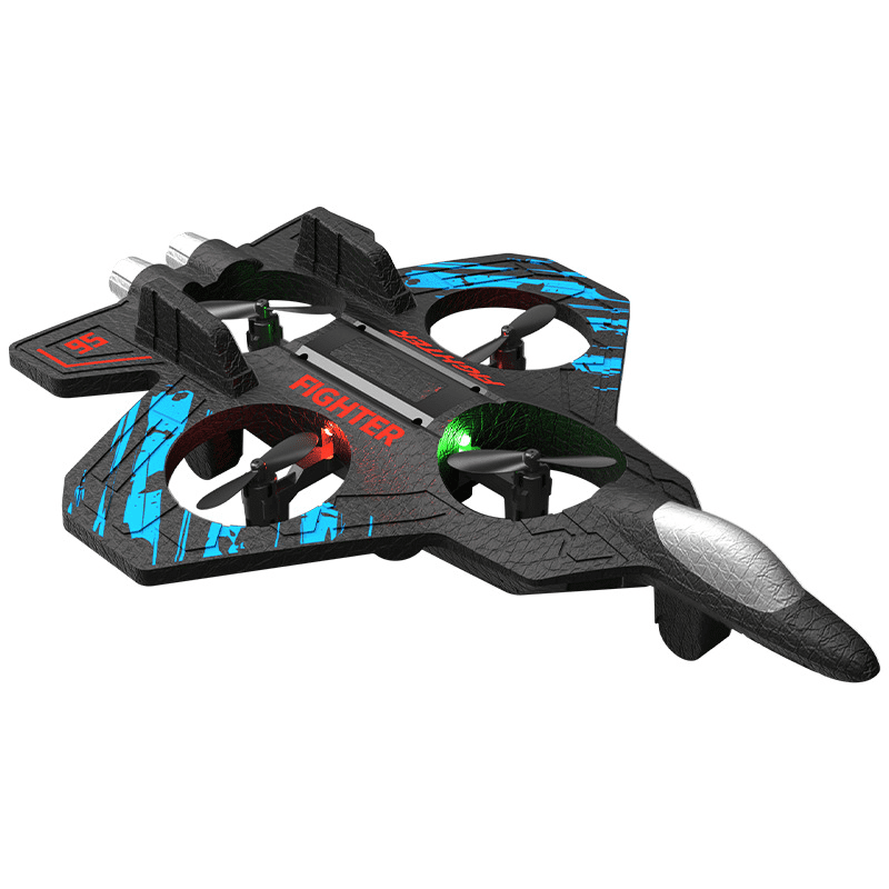 JoyStone Foam Remote Control Airplane, Jet Fighter RC Plane Stunt Drone Toy with LED Lights & 360° Spin, Easy to Fly RC Glider for Kids Adults
