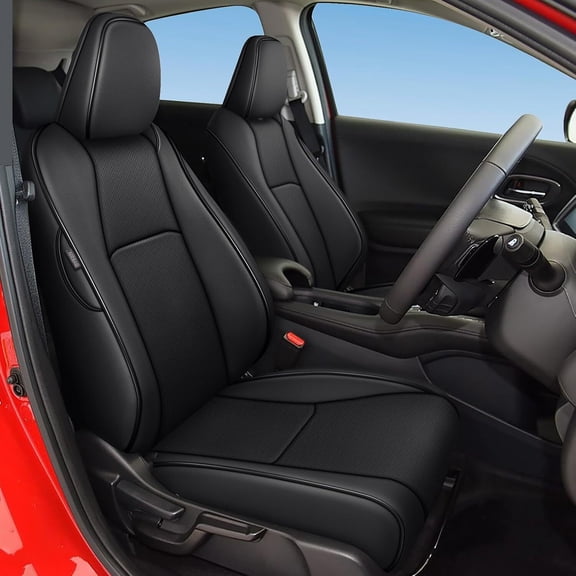 DIKSOAKR Custom Fit Seat Covers for Honda HRV:Sport,EX,EXL,Touring 2019-2022 HR-V Seat Protector Full Set Faux Leather Black