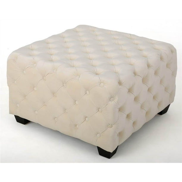 29 in. New Square Ottoman in Ivory