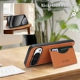thumbnail image 3 of For Google Pixel 10 / Pixel 10 Pro Wallet Case Ultra-Slim Profile Vintage Leather Texture, Wallet For Women Men Card Holder Magnetic Clasp Kickstand Folio Case,Brown,For Pixel 10 / 10 Pro, 3 of 7