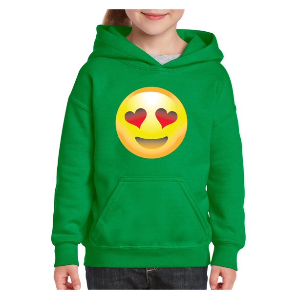 Mom's Favorite Youth Emoji HeartShaped Eyes Hoodie For Girls and