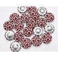 thumbnail image 4 of IBA Indianbeautifulart Boutons Décoratifs Rouges pour la Couture et l'Artisanat, Écailles, Tissu en Toile Imprimé Géométrique, Boutons de 1 Pouce pour la Couture, Lot de 50, 4 of 7