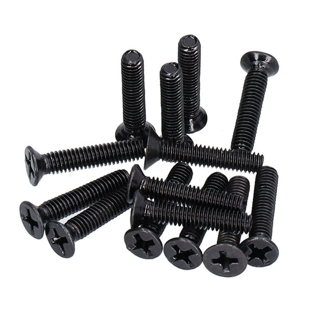 M Buder Tornillos de Cabeza Avellanada Cruzada M4x20 Acero A2-70 Galvanizado Negro 50 Piezas