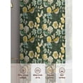 thumbnail image 6 of Vintage Flower Sheer Curtains 96 Inch Length 2 Panels Set Window Treatments, Green Spring Floral Leaves Pastoral Birds Plants Rod Pocket Semi Curtains for Living Room/Bedroom/Kitchen, 104"W x 96"L, 6 of 7