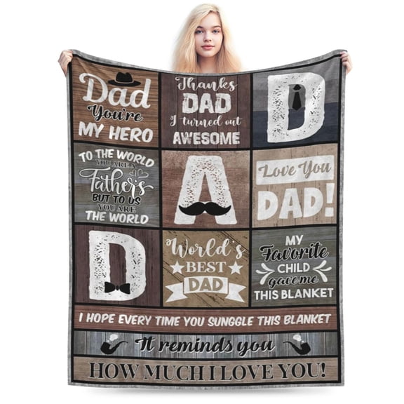 Thoughtful Dad Birthday Gifts from Dad Blanket, Cozy Blanket for Fathers 50x40
