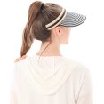 thumbnail image 4 of Sombrero de verano para mujer Sombrero de paja de playa de ala ancha Sombrero de paja negro, 4 of 5
