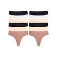 thumbnail image 4 of Angelina Women's Nylon Laser Cut Thong with Scalloped Waistband (12-Pack), 4 of 5