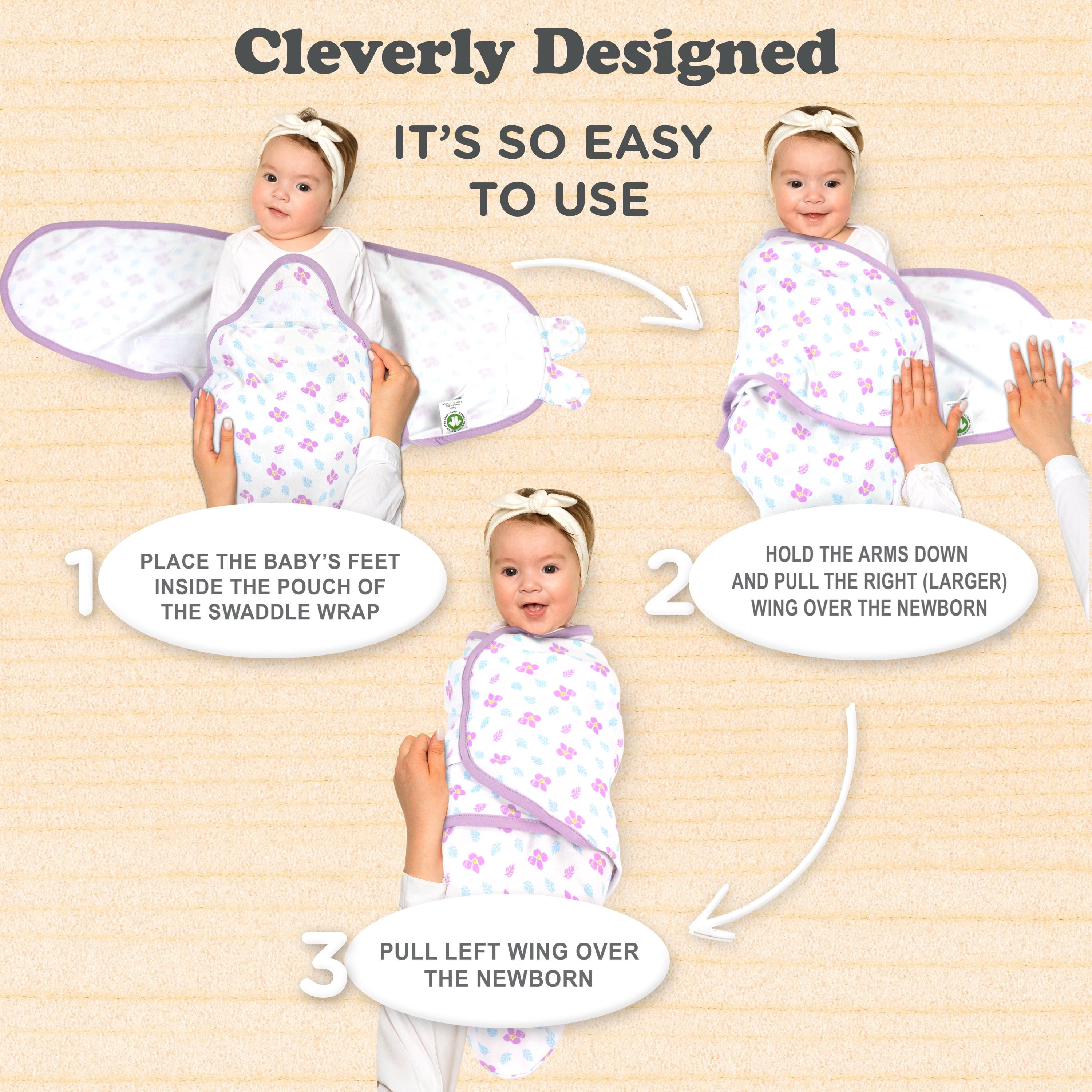 Bublo Baby Swaddles for Newborns 0–3 Months, Organic Cotton Baby Swaddle Blanket, Infant Swaddle Sack, Baby Swaddles 0–3 Months, Newborn Sleep Sacks, Baby Blanket Sleep Sack for Baby Boys & Girls