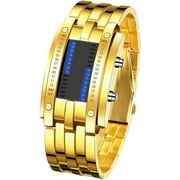 Gosasa Wrist Watches Men's LED Digital Watch Fashion Classic Waterproof Stainless Steel Watches Black
