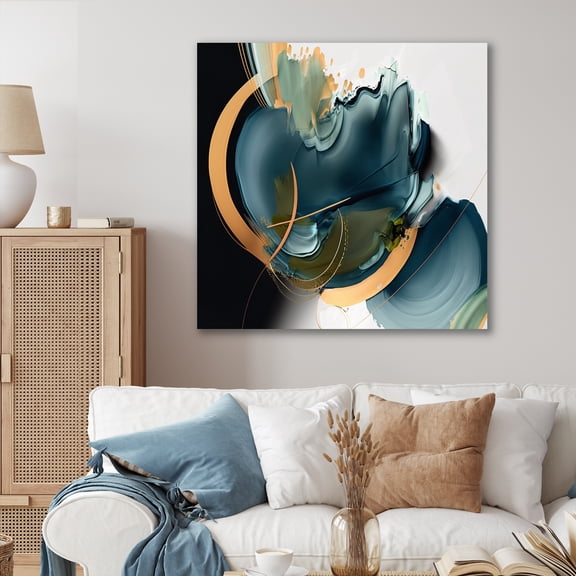 Designart "Abstract Shapes Modern Artwork I" Abstract Canvas Wall Art