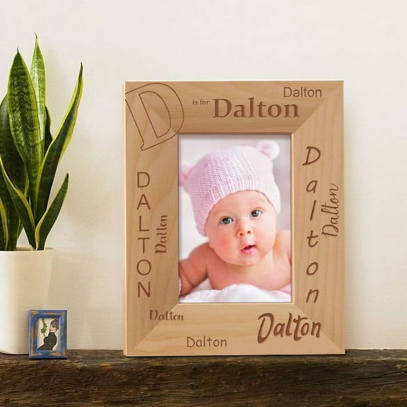 Children Names Personalized Wooden Picture Frame 3 1/2" x 5" Brown (Vertical)