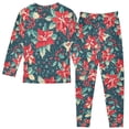 thumbnail image 2 of FORMRS Long Sleeve Top and Pants Pajama Set for Niños 2-Piece Sleepwear, Sizes 18M-8Y, Christmas Themed Leaves, 2 of 6