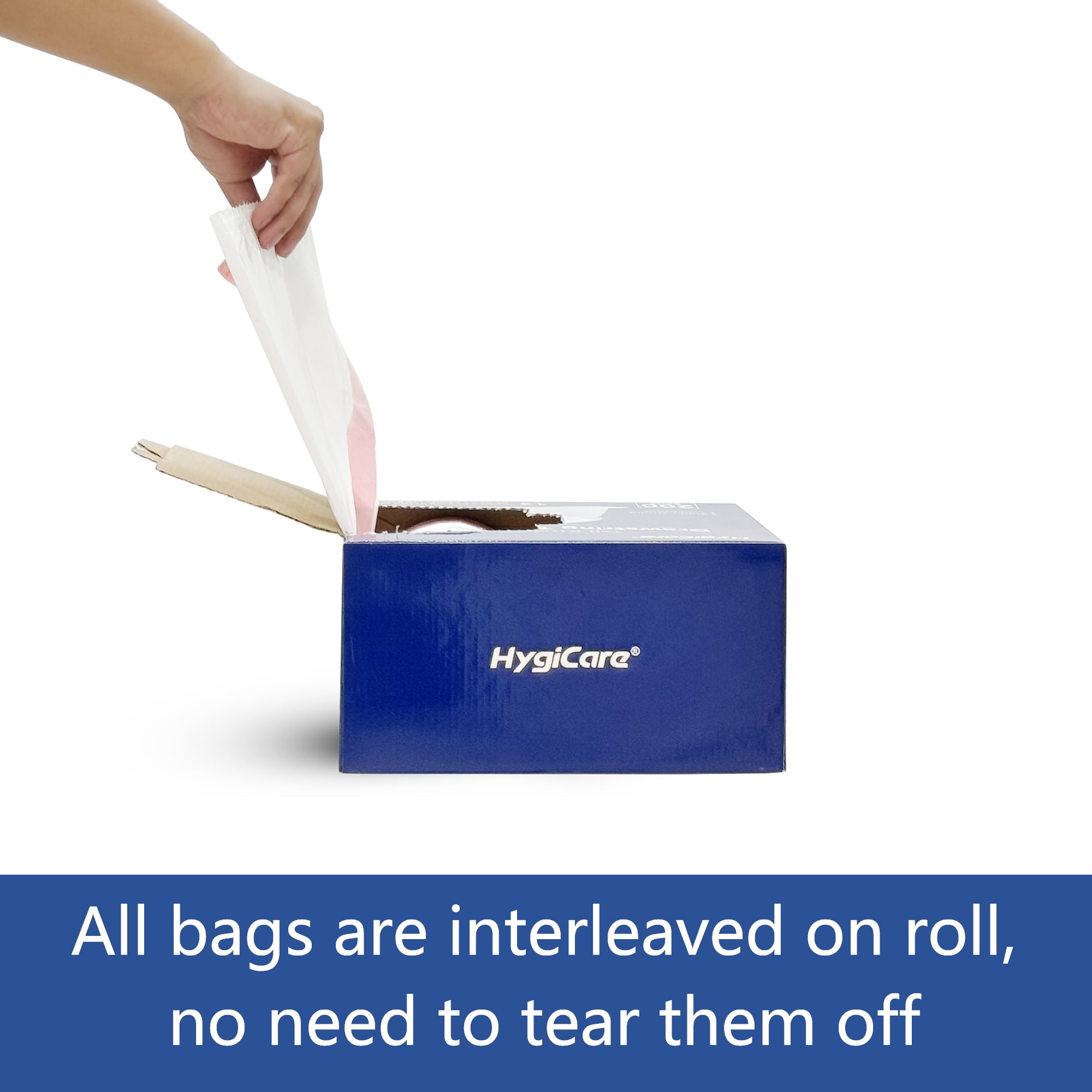 HygiCare 13 Gallon Drawstring Trash Bag, Tall Kitchen, 200 Count, Unscented, Super Strong, Leakproof