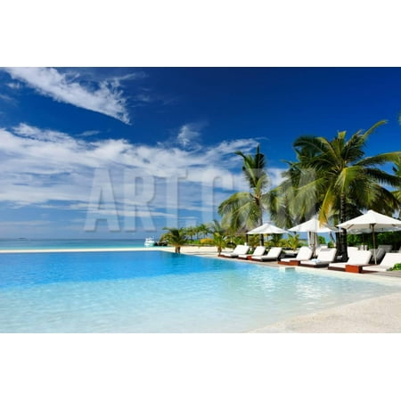 Luxury Swimming Pool in the Tropical Hotel Print Wall Art By