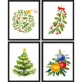 thumbnail image 2 of PixonSign Framed Wall Art Christmas Tree Ornament Bulb Mistletoe Collage, Set of 4 Holidays Wall Decor Arts, Seasonal Wall Décor, Adhesive Canvas Poster, Modern Home Artwork - 8"x10" Black, 2 of 5