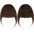 thumbnail image 3 of SEGO Hair Bangs Clip in Hair Extension 100% Human Hair Reddish Brown Clip on Hair Fringe with Natural Flat Neat Bangs for Women Hairpiece, 3 of 9