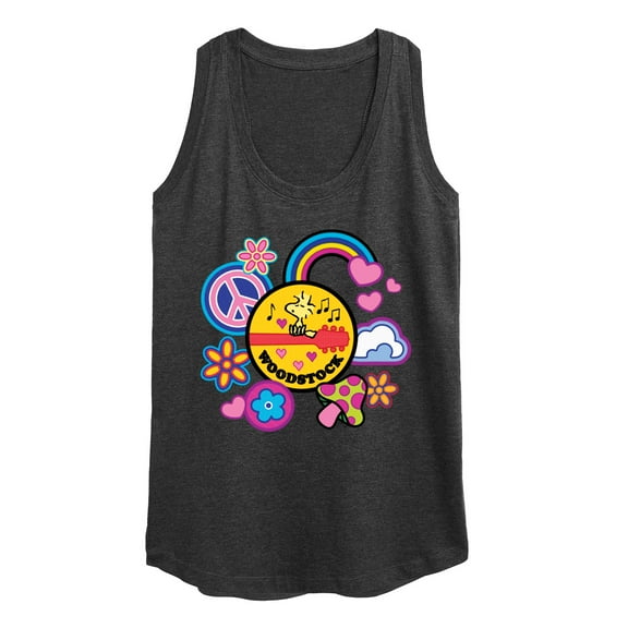 Peanuts - Woodstock Peace And Love Flair - Women's Racerback Tank Top