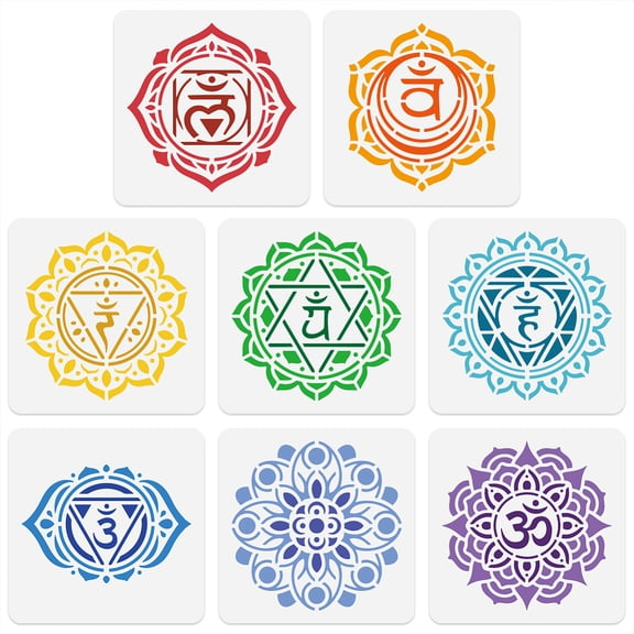 8Pcs Chakras Stencils