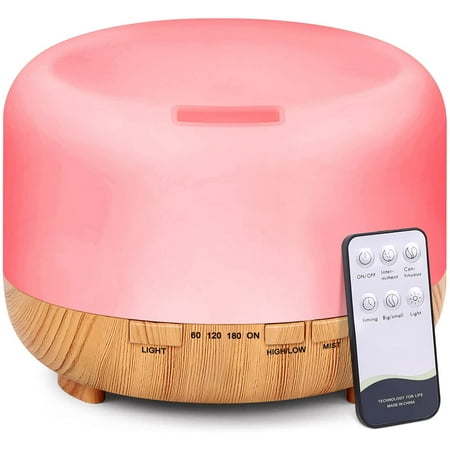 

Essential Oil Diffuser Aromatherapy Humidifier: Ultrasonic Aroma Air Vaporizer for Large Room Quiet Mist Humidifiers Remote Control for Small Baby Bedroom Home