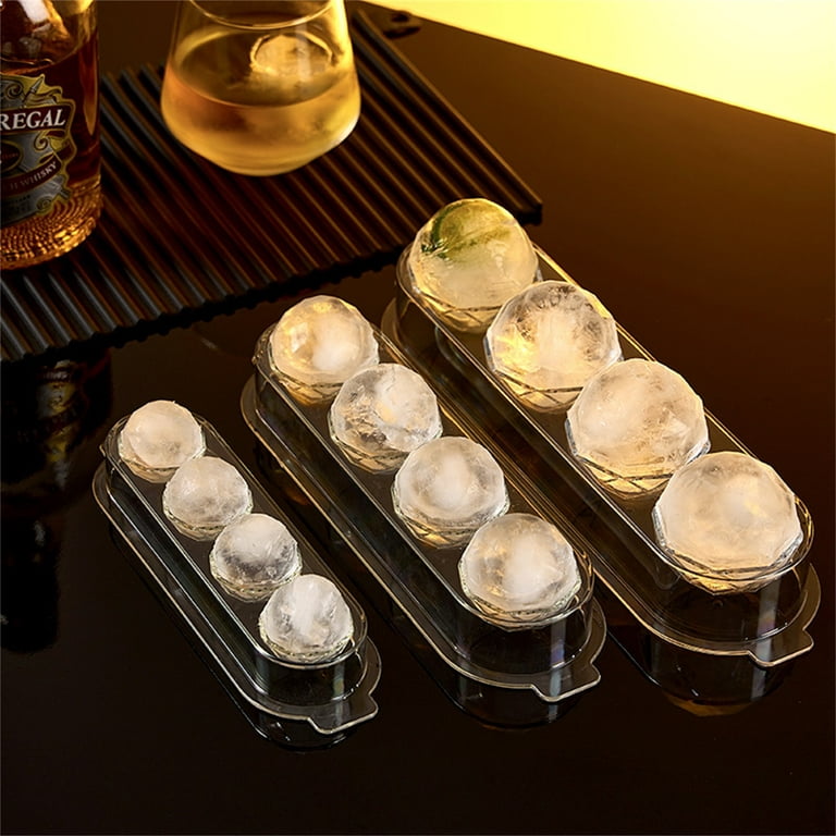 Ice Ball Mold Food Grade Double Layer PET 4-Hole Drinks Round Ice