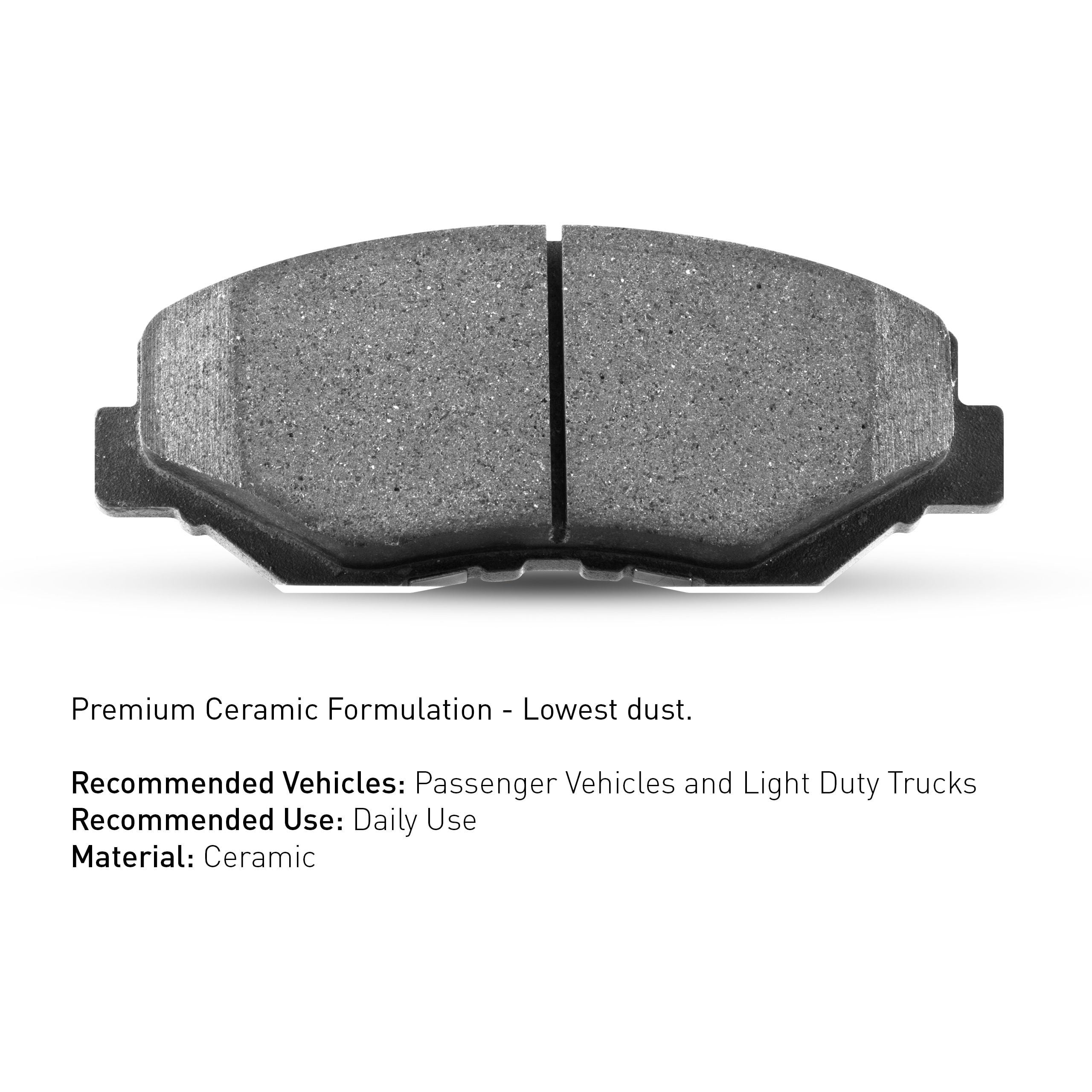 Rear R1 Concepts Ceramic Series Brake Pad With Rubber Steel Rubber Shims