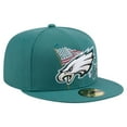 thumbnail image 3 of Men's New Era Midnight Green Philadelphia Eagles State Stitch 59FIFTY Fitted Hat, 3 of 5