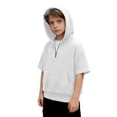 thumbnail image 3 of Ticikt Boys Light Weight Short Sleeve Hoodie Casual Solid Pullover Hooded T-shirt with Pocket, 3 of 4