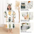 thumbnail image 4 of Wearable Blanket with Sleeves and Pocket Oversized Hooded Sweatshirt 3-14 YR Cartoon Cute Owls M, 4 of 7