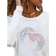 thumbnail image 3 of FASHIONWT Women Pure Color Print Long Sleeve Pullover Top Loose Base T-Shirt, 3 of 4