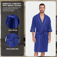 thumbnail image 4 of EA'S SECRET Mens Robes 100% Cotton Lightweight Kimono Bathrobe Soft Robe ShorttSleeve Sleepwear Soft Knee Length Robe with Pockets Spa Robes for Men (Cobalt Blue,2XL), 4 of 8
