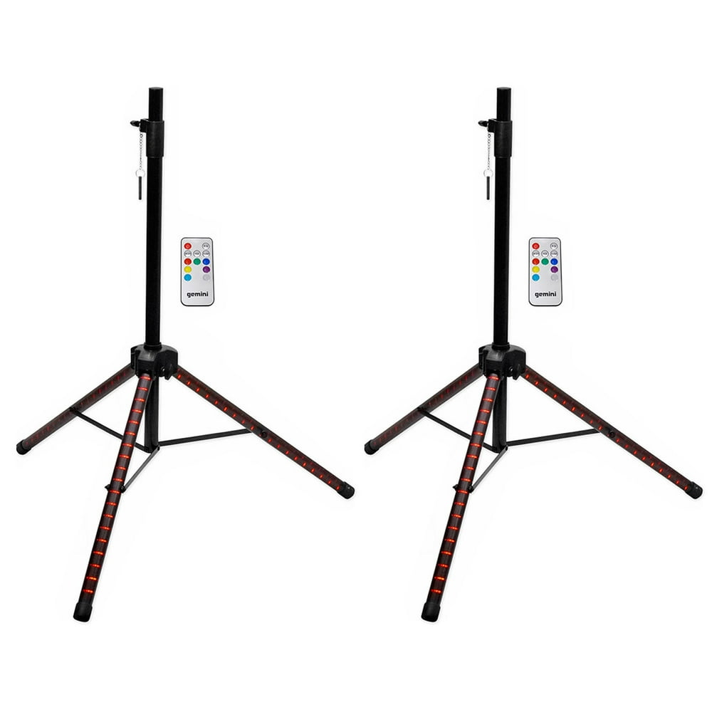 (2) Gemini STL100 Tripod DJ Karaoke Speaker Stands w/Customizable LED