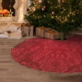 thumbnail image 5 of Defioc Vintage Burgundy for Christmas Tree Skirt Snowman Xmas Tree Skirt Farmhouse Christmas Decorations Tree Mat for Holiday Party Decor-30", 5 of 6