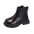 thumbnail image 2 of Cethrio Little Girls Ankle Boots, Soft Sole Side Zipper Outdoor Round Toe Fall Winter Shoes Black Size 13.5 Little Kids, 2 of 6