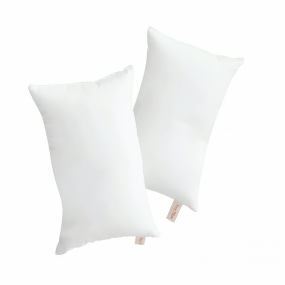 LAMIRO Tiny Pillows, 2 Pack Microfiber Soft Small Pillows Machine Washable Travel Pillows 11 X 7 Inches, White