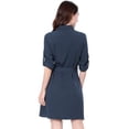 thumbnail image 4 of Vestido camisero con cinturón Allegra K Azul XL, 4 of 6