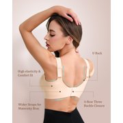Momfree Nursing Bra, Seamless Maternity Bra with Jelly Strip Support, Buttery Soft Fabric for Breastfeeding