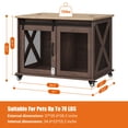 thumbnail image 3 of 37" Dog Crate Furniture with Sliding Barn Door,Dog Kennel Indoor with Flip Top,Wheels and Removable Divider,Wooden Dog Cage Furniture for Medium Dogs,Large Corner Dog Crate Table Dog Crate End Table, 3 of 7