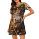 thumbnail image 1 of Easygdp Cute Cow Sunflower Crown A Camisón de manga corta para mujer, informal, estampado, 1 of 6