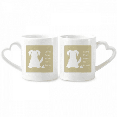 

playful en retriever plays poop couple porcelain mug set cerac lover cup heart handle