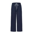 thumbnail image 6 of Nokdvo Men Sweatpants Baggy Plus Size Drawstring Elastic Waist Wide Leg Track Pants Fall Winter Baggy Casual Long Pants with Pocket,Dark Blue XL, 6 of 7