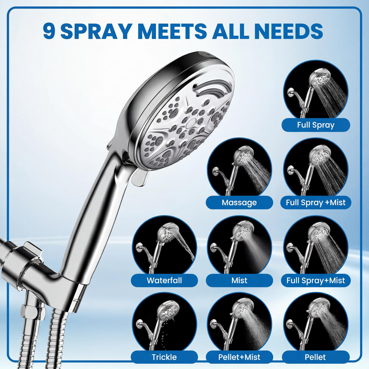 Atupen 10-Mode Shower Head with Handheld and Stainless Steel Hose photo 2