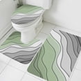 thumbnail image 3 of Sage Green Grey Ombre Bath Mat 3 Piece Bathroom Rug Set, Modern Abstract Art Aesthetics Non Slip Bath Rug Contour Mat and Toilet Lid Cover, Absorbent Shower Mats Soft Bath Rugs and Mats Sets, 3 of 8