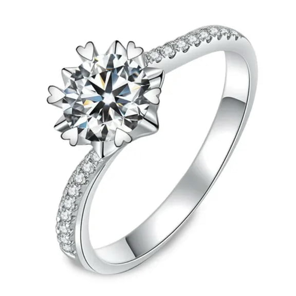 1ct Round Cut AAA Cz Twisted Band Women's 925 Silver Engagement Ring Size 4-9.5