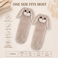 thumbnail image 4 of Funny 3D Rabbit Fuzzy Cozy Slipper Socks Gift for Women Teen Girl | Cute Animal Fluffy Thermal Socks Fun Rabbit Lovers Warm Gift Ideas for Birthday Valentines Easter Christmas Stocking Stuffer, 4 of 7