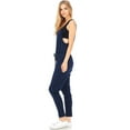 thumbnail image 2 of Ambiance Apparel Women's Juniors Terry Cloth Jumpsuit (S, Navy), 2 of 3
