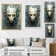 thumbnail image 4 of Designart "Minimalist Alien Skull Art II" Aliens Floater Framed Canvas Prints, 4 of 5