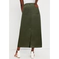thumbnail image 3 of Jessica London Women's Plus Size Classic Cotton Denim Midi Skirt Pockets Long Jean Skirt, 3 of 6