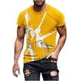 thumbnail image 2 of Lilgiuy Shirts for Men Graphic Tees, Men's Summer Novelty 3D Beer Bubbles Printed Short Sleeve Oversized T-Shirt Tops Shirts and Blouses Holiday Gifts(Yellow,L), 2 of 5